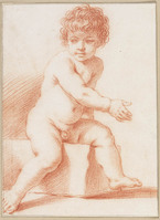 B 003
<br/>
Zittend naakt jongetje
<br/>
<em>Guercino (1591-1666) - atelier van</em>